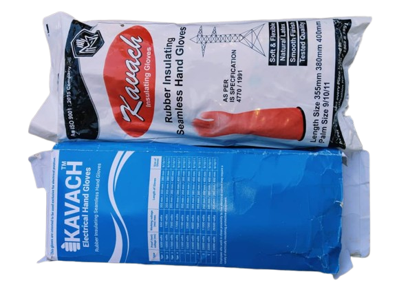 Plain Latex Kavach Electrical Hand Gloves, For Laboratories